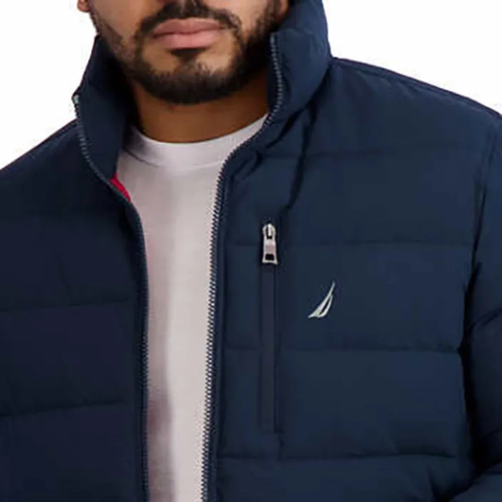 NWT Nautica Men’s Quilted Puffer Jacket BLUE - Picture 4 of 10